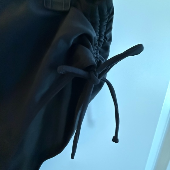 black high-waisted swimsuit bottoms with drawstring sides, xl - Picture 4 of 5